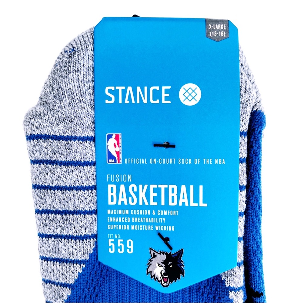 🆕 Stance NBA Minnesota Timberwolves Crew Socks - Picture 3 of 7